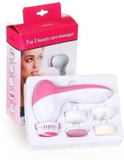 MOBONE 5 in 1 Multi-Function Portable Facial Skin Care Electric Massager/Scrubber with Facial Latex Brush Cosmetic Sponge Z015