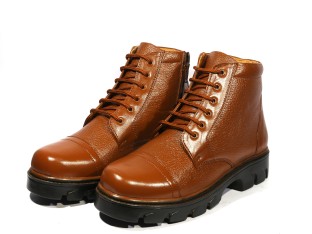 brown police boots