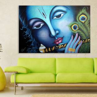 Size 2ft 4ft Radha Krishna Orignal Painting On Canvas