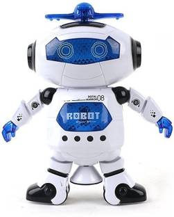 Generic Naughty Dancing Robot with 3D light music Batteries Oprated  White, Blue Generic Remote Control Toys