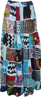 Indiatrendzs Printed Women Broomstick Multicolor Skirt