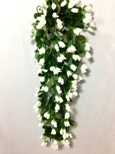 Badshah Craftsvilla Badshah1113130Villa White Rose Artificial Flower  with Pot