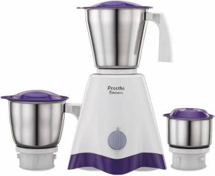 Preethi Crownn New 500 W Mixer Grinder (3 Jars, White/Purple)