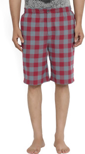 JOCKEY Checkered Men Red Night Shorts 