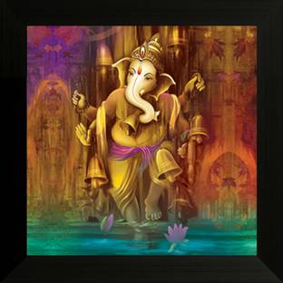 Saf Ganesh Framed Uv Digital Reprint 12 Inch X Painting Reviews
