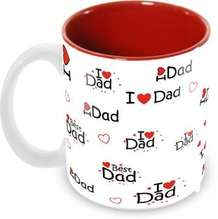 Tuelip "I Love Dad" Pattern Tea And Coffee 350 ML Ceramic Printed Ceramic Coffee Mug