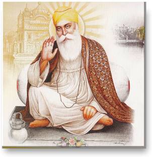 Giftsmate 12x9 Inches Blissful Guru Nanak Dev Ji Sikhism Sikh Guru