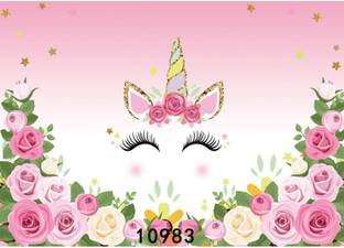 Theme My Party Unicorn Birthday Banner Cake Table Background Scene