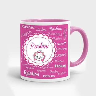 My Gifts Zone Rashmi Name Beautiful Pink Ceramic Coffee Gifts For Anniversary Birthday Valentine S Day For Your Wife Girlfriend Ceramic Mug Price In India Buy My Gifts Zone Rashmi Name Beautiful Pink