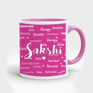 My Gifts Zone Sakshi Name Beautiful Pink Ceramic Coffee Gifts For Anniversary Birthday Valentine S Day For Your Wife Girlfriend Ceramic Mug Price In India Buy My Gifts Zone Sakshi Name Beautiful Pink