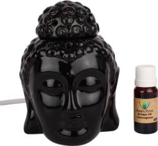 Bright Shop Ceramic Electric Aroma Buddha Black Color With 10 ml Oil Diffuser Set