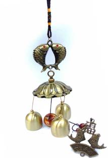 Jamboree Smart Buy Feng Shui Home Positive Energy Brass Fish Windchimes For Balcony Bedroom With Good Sound Vastu Garden Decor Brass Brass Windchime