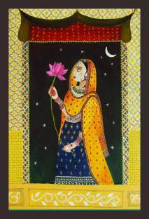 Mad Masters Rajasthani Mughal Art 1 Piece wooden framed painting |Wall Art  | Home Décor
