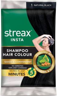 Streax Insta Shampoo Hair Colour-Natural Black(Pack of 16) , Natural Black  - Price in India, Buy Streax Insta Shampoo Hair Colour-Natural Black(Pack  of 16) , Natural Black Online In India, Reviews, Ratings