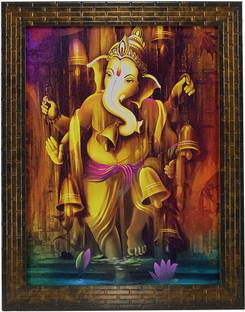 Indianara Lord Ganesh 1327 Digital Reprint 13 Inch X 10 6 Painting