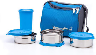 signoraware steel lunch box with bag