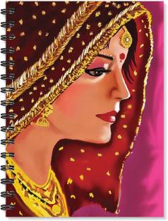 100yellow Indian Lady A5 Note Book Ruled 170 Pages