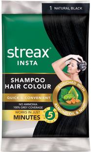 Streax Insta Shampoo Hair Colour Natural Black 1 Hair Color