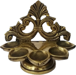 Aakrati Wick Brass Table Diya Peacock Oil Lotus Puja Home D/écor Gift AA3557YA