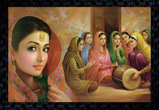 Janki Online Modern Art Canvas Rajasthani Large Glass Wall