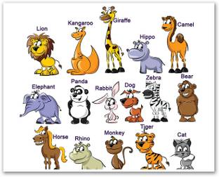 Children Room Wall Poster Animals Name Colorful Hd Quality Baby Room Decor Paper Print Comics Posters In India Buy Art Film Design Movie Music Nature And