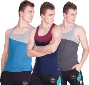 Pack of 5 Force NXT Mens Multi-Colored Spirit Gym Vest