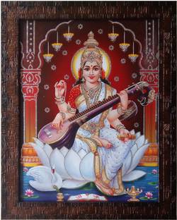 Art Collection Maa Sarasvati Photo Frame Saraswati Mata Painting