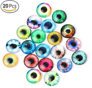 PREMIUM ACRYLIC FULL ROUND EYES COLOR GREEN 20 MM REBORN DOLLS