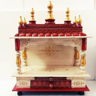kamdhenu art and craft Wooden Temple/ Home Temple/ Pooja Mandir/ Pooja Mandap/ Temple for Home Solid Wood Home Temple