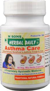 M SONS Herbal daily Asthma Care (60 Veg. Mix Herbs Capsules)