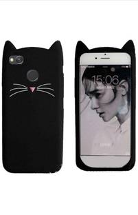 Wrapitup Back Cover 3d Cute Cat Beard Silicone Case Mobile Shell