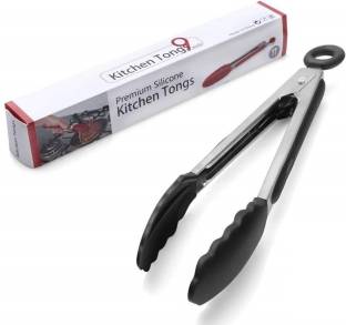 Ramkuwar B07HTYYKMN Ramkuwar International Silicone Cooking Tongs?Kitchen Food Tongs?Stainless Steel Material with Heat Resistant Premium Silicone Grip for BBQ Grilling Turner Cooking Tips; 12 Inch (Black) Kitchen Tool Set