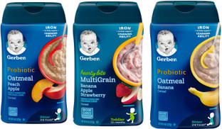 gerber probiotic oatmeal peach apple cereal