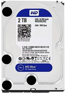 WD BLUE 2 TB Desktop, Surveillance Systems, All in One PC's Internal Hard Disk Drive (HDD) (WD20EZRZ)