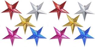 Jamboree 10 Pcs 5 Point 3d Star 46cms Art Crafts Mutil Colourful