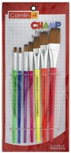 Camlin Flat Brush Set - Pack of 7 (Multicolor)