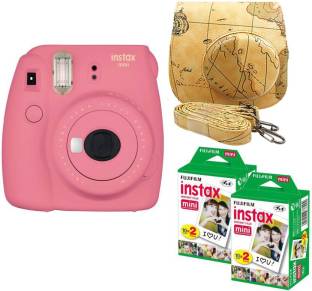 FUJIFILM Mini 9 Pink with Maps Case and 40 Shots Instant Camera