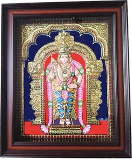 Mangala Art Perumal Thayar Antique 24 Carat Gold Foil Tanjore Painting Natural Colors 24 Inch X 18 Inch Painting Price In India Buy Mangala Art Perumal Thayar Antique 24 Carat Gold
