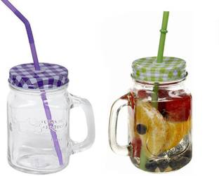 Buy Surety Set 2 Large Mason Jars Straw Colours Return Gift Anniversary Gift Birthday Gift Drinking Coffee Mocktails Shakes Juice Glass Mug Reviews Latest Review Of Buy Surety Set 2 Large Mason