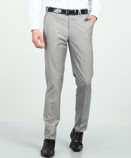 PARK AVENUE Slim Fit Men Grey Trousers 