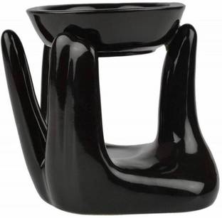 Bright Shop Ceramic Aroma Tealight Diffuser Multicolour Hand Shape Design Oil Burner Home Decorative Lamp & Oil Diffuser