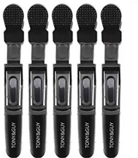 Rosallini Lady Black Metal Butterfly Type Bow Prong Snap Hair Clip