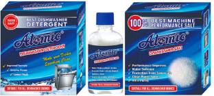 ATOMIC Dishwasher Detergent 900G, Dishwasher Salt 900G & Dishwasher Rinse aid Liquid 400Ml Dishwashing Detergent