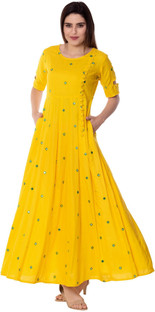 ethnic yellow dress
