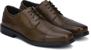 CLARKS Wenham Cap Brown Leather Lace Up 