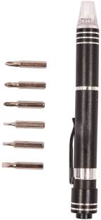 Tech Unboxing Multipurpose Screwdriver Pen With Led Light (Black) Precision Screwdriver Set