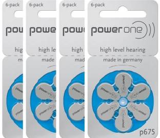 Power one P675 Hearing Aid Batteries 1.45V 4 patta (24 battery) Button Cells Stethoscope Case
