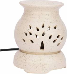 Bright Shop Ceramic Electric Diffuser Oil Pot Shape Aroma Oil Burner Natural Air Fragrance For Office & Home (White Colour) Diffuser