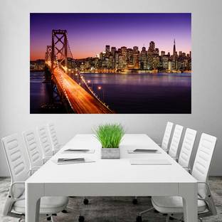 Beautiful City Night Scene Bridge Poster River Poster Wallpaper Hd Wallpaper Office Poster Home Decor Wallposter For Living Room No Framed 2ft X 4ft Canvas Art Smartbuyer Posters Decorative Art