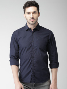 Zaraman Men Solid Formal Black Shirt 